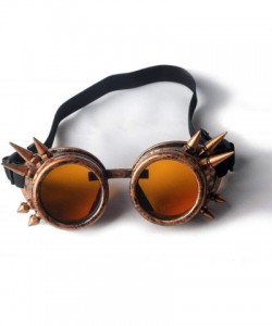 Goggle Spiked Steampunk Vintage Glasses Goggles Rave Retro Cosplay Halloween - Frame+orange Lenses - CW18HA8TSWW $11.37