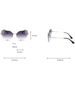 Rimless Rimless Rhinestone Sunglasses Women Cat Eye Luxury Sun Glasses Women Decoration - Light Brown - CW18O9K6G49 $13.74