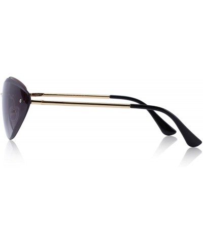 Rimless Women Rimless Cat Eye Sunglasses Gradient Lens UV400 S6158 - Gray - CW18D5ZGI45 $11.06