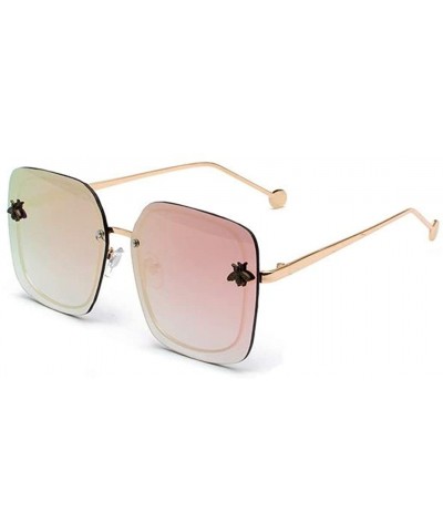 Rectangular Aviator Polarized Sunglasses UV Protection Glasses HD Mirrored Lenses for Women Men with Case Designer Style - C8...