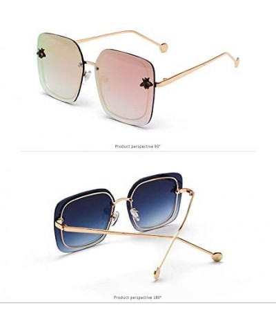 Rectangular Aviator Polarized Sunglasses UV Protection Glasses HD Mirrored Lenses for Women Men with Case Designer Style - C8...