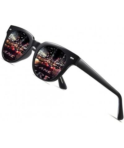 Square Women Men Square Sunglasses Fashion Sun glasses For Male Driving Female Eyewear - C6matte Black G15 - CA199L392KX $13.75