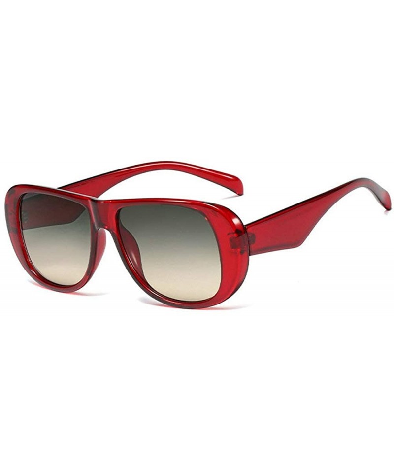 Oversized Oversized Square Sunglasses Vintage Gradient - Red&green - CH18TS7HOMR $11.86