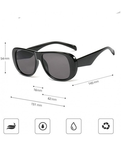 Oversized Oversized Square Sunglasses Vintage Gradient - Red&green - CH18TS7HOMR $11.86