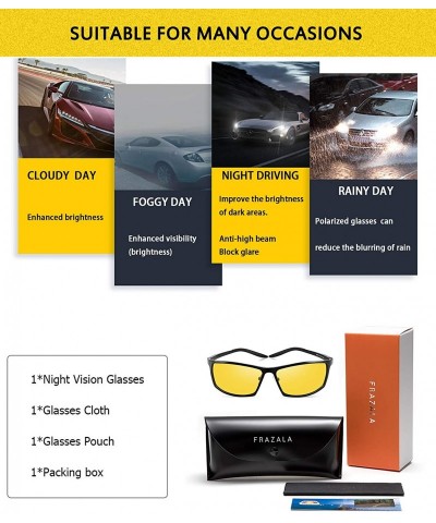 Goggle Men's HD Polarized Night Driving Glasses with Anti Glare Lens for Night Vision Safety Glasses - Black 2 - CS192002QAO ...