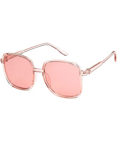 Square Unisex Sunglasses Fashion Bright Black Grey Drive Holiday Square Non-Polarized UV400 - Pink - CY18RLIX9IT $10.07