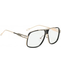 Square Eyewear Womens Men Square Vintage Retro Sunglasses - Gold Frame Clear Lens - CB19354ITKM $12.60