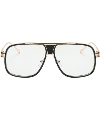 Square Eyewear Womens Men Square Vintage Retro Sunglasses - Gold Frame Clear Lens - CB19354ITKM $12.60