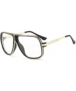 Oversized Oversized Retro 80s Vintage Pilot Sunglasses Men Classic Eyewear Unisex UV400 Lens - 5 - CG19547QDXN $32.24