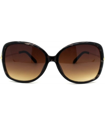 Butterfly Womens Iconic 90s Butterfly Rhinestone Trim Fashion Sunglasses - Tortoise Brown - CF1979ZO8X9 $20.19