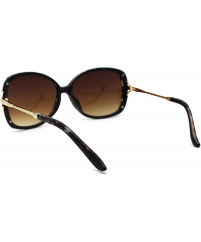 Butterfly Womens Iconic 90s Butterfly Rhinestone Trim Fashion Sunglasses - Tortoise Brown - CF1979ZO8X9 $20.19