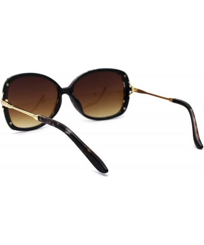 Butterfly Womens Iconic 90s Butterfly Rhinestone Trim Fashion Sunglasses - Tortoise Brown - CF1979ZO8X9 $7.97