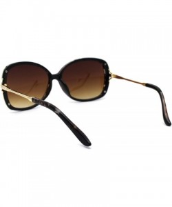 Butterfly Womens Iconic 90s Butterfly Rhinestone Trim Fashion Sunglasses - Tortoise Brown - CF1979ZO8X9 $20.19