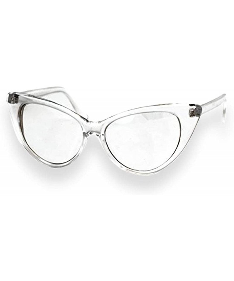 Cat Eye Retro Sexy Women Eyeglasses Frame Fashion Cat Eye Clear Lens ladies Eye Glasses - Transparent - CJ17YAXKDK4 $7.98