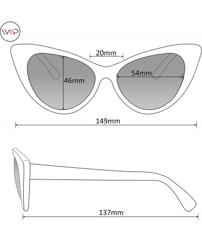 Cat Eye Womens Cat Eye Mirrored Reflective Lenses Oversized Cateyes Sunglasses - White Frame / Mirror Red/Orange - CL12N14NMD...