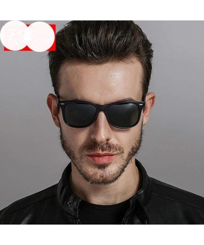 Square 2019 Polarized Square Sunglasses Men Brand Designer Classic Eyewear BlackGray - Darkgreen - C518Y6T7CQ0 $12.29