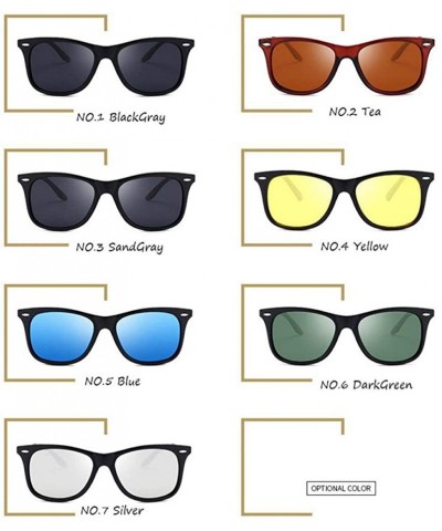 Square 2019 Polarized Square Sunglasses Men Brand Designer Classic Eyewear BlackGray - Darkgreen - C518Y6T7CQ0 $12.29