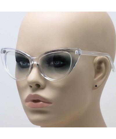 Cat Eye Retro Sexy Women Eyeglasses Frame Fashion Cat Eye Clear Lens ladies Eye Glasses - Transparent - CJ17YAXKDK4 $7.98