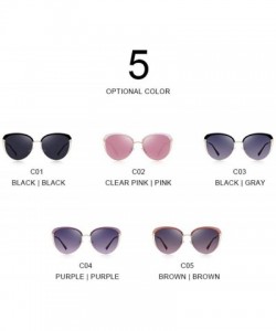 Oversized DESIGN Women Fashion Cat Eye Polarized Sunglasses Vintage Retro C01 Black - C03 Gray - C118XE0N0CK $12.22