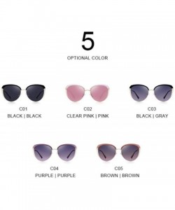 Oversized DESIGN Women Fashion Cat Eye Polarized Sunglasses Vintage Retro C01 Black - C03 Gray - C118XE0N0CK $12.22