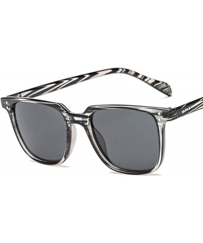 Round Unisex Vintage Rectangle Sunglasses Men Transparent Leopard Driving Glasses Oculos De Sol Masculino Uv400 - C5 - C2197Y...