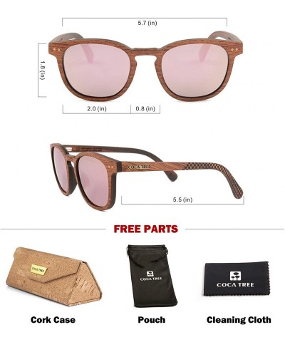 Square HD Polarized Wood Sunglasses for Men and Women UV400 Protection Sports Classic Retro - CB19DW7D9YR $43.53