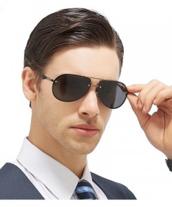 Aviator Polarized aviator sunglasses - Black Color - CK12JTDI6FL $39.37