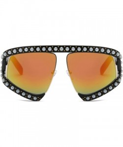 Oversized Oversize Fashion Pearl Inspired Designer Sunglasses for Women - Orange - CP18LRRORU2 $11.04