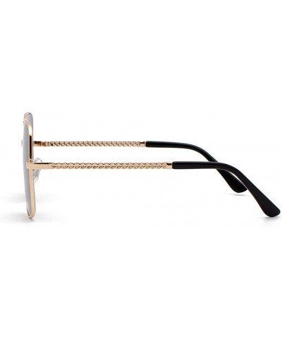 Rectangular Unisex Rectangular Sunglasses Composite-UV400 Lens Sunglasses - Gold - CB1903CEXYY $11.16