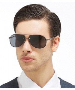 Aviator Polarized aviator sunglasses - Black Color - CK12JTDI6FL $39.37