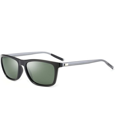 Rectangular Polarized Sunglasses Women Men Retro Stylish Sun Glasses UV400 - Black - CW18D886WUW $11.52