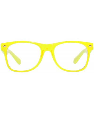 Square Horn-Rimmed Clear Sunglasses - Neon Yellow - CK12O4A21N8 $9.31