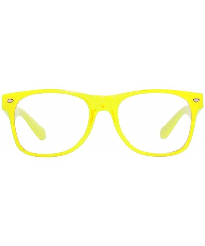 Square Horn-Rimmed Clear Sunglasses - Neon Yellow - CK12O4A21N8 $9.31