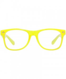 Square Horn-Rimmed Clear Sunglasses - Neon Yellow - CK12O4A21N8 $9.31