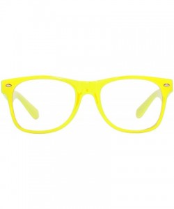 Square Horn-Rimmed Clear Sunglasses - Neon Yellow - CK12O4A21N8 $9.31