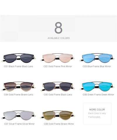 Cat Eye Women Fashion Cat Eye Sunglasses Classic Brand Designer Sunglasses C07 Silver - C02 Pink - C1196R9XD2T $17.21