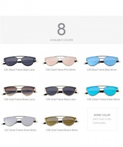 Cat Eye Women Fashion Cat Eye Sunglasses Classic Brand Designer Sunglasses C07 Silver - C02 Pink - C1196R9XD2T $17.21