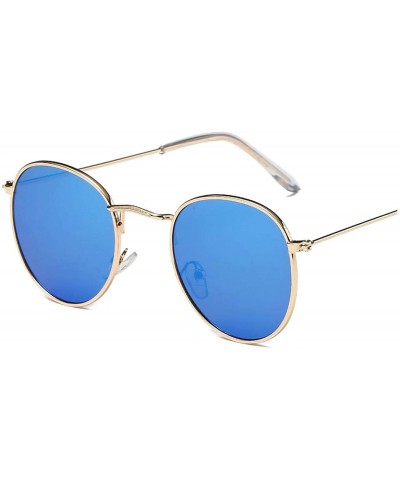 Square Classic Metal Women Sunglasses Summer UV Protection Black Frame Fashion Adult Eyeglasses - 10gold-blue - C4199CEE3XS $...