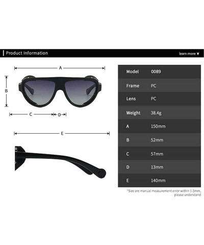 Shield Classic Vintage Punk Style Polarized Sunglasses Leather Side Shield Brand Design Unisex Sun Glasses - White - CG18TY8G...