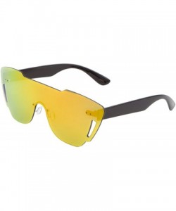 Rimless Sobe Rimless Mono One Piece Shield Sunglasses - Black Frame - C118E692U3C $12.09