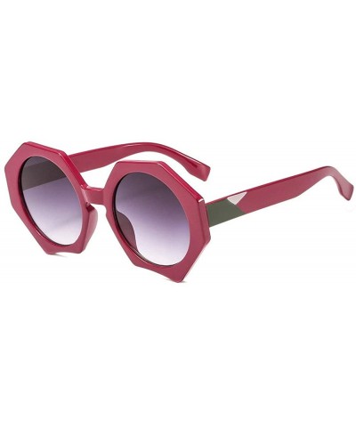Round 2019 New Fashion Women Brand Designer Polygon Sunglasses Red Blue Luxury Vintage Round Resin Sun Glasses - CV18NLRXHA8 ...