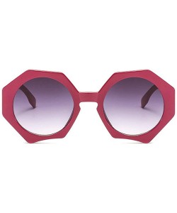 Round 2019 New Fashion Women Brand Designer Polygon Sunglasses Red Blue Luxury Vintage Round Resin Sun Glasses - CV18NLRXHA8 ...