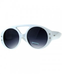 Sport Mens Flat Top Robotic Futuristic Plastic Racer Sunglasses - White Smoke - CI18CC7OD4L $12.75