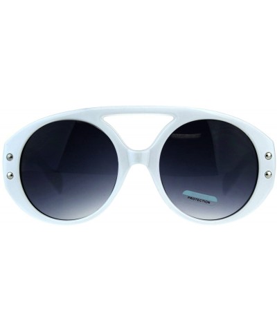 Sport Mens Flat Top Robotic Futuristic Plastic Racer Sunglasses - White Smoke - CI18CC7OD4L $12.75