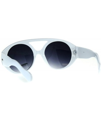 Sport Mens Flat Top Robotic Futuristic Plastic Racer Sunglasses - White Smoke - CI18CC7OD4L $12.75