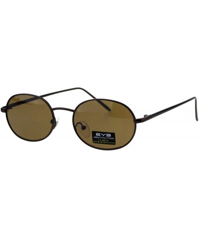 Oval Unisex Oval Sunglasses Metal Frame Vintage Retro Fashion UV 400 - Bronze (Brown) - CU18HWRE40Q $10.32