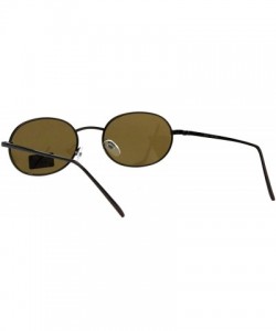 Oval Unisex Oval Sunglasses Metal Frame Vintage Retro Fashion UV 400 - Bronze (Brown) - CU18HWRE40Q $10.32