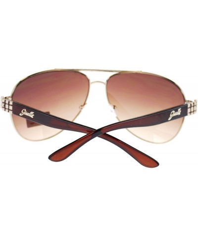 Aviator Women's Aviator Sunglasses Chic Casual Rigded Metal Top - Brown - CO11OO28W3T $13.38