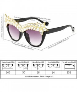 Oversized Womens Luxury Diamond Decorated Sunglasses UV400 Retro Eyeglasses - Style 02 - CA18GWH9RIR $15.38