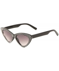 Cat Eye Frontal Rhinestone Triangular Cat Eye Sunglasses - Smoke - C31983I28G7 $16.94